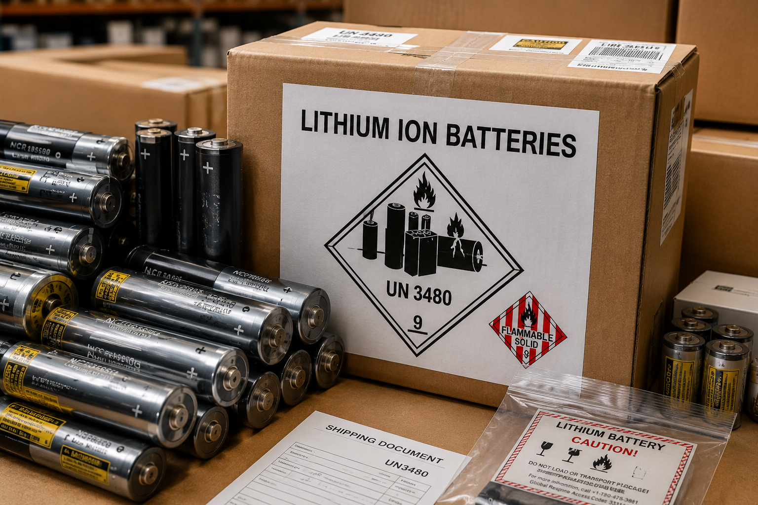 Lithium battery packaging and shipping labels
